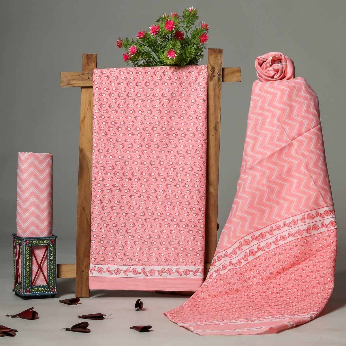 Shop Hand Block Printed Cotton Suit With Cotton Mulmul Dupatta