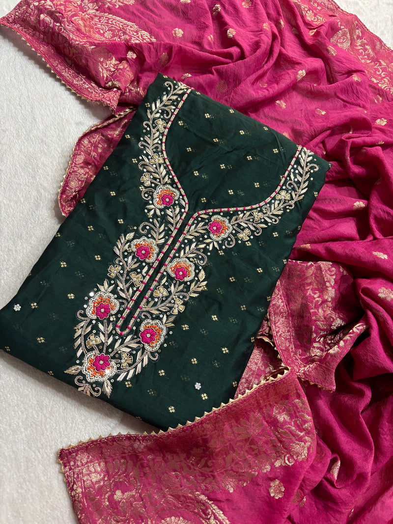 Premium Chanderi fabric kurta with zardogi handwork ( PCZ08)