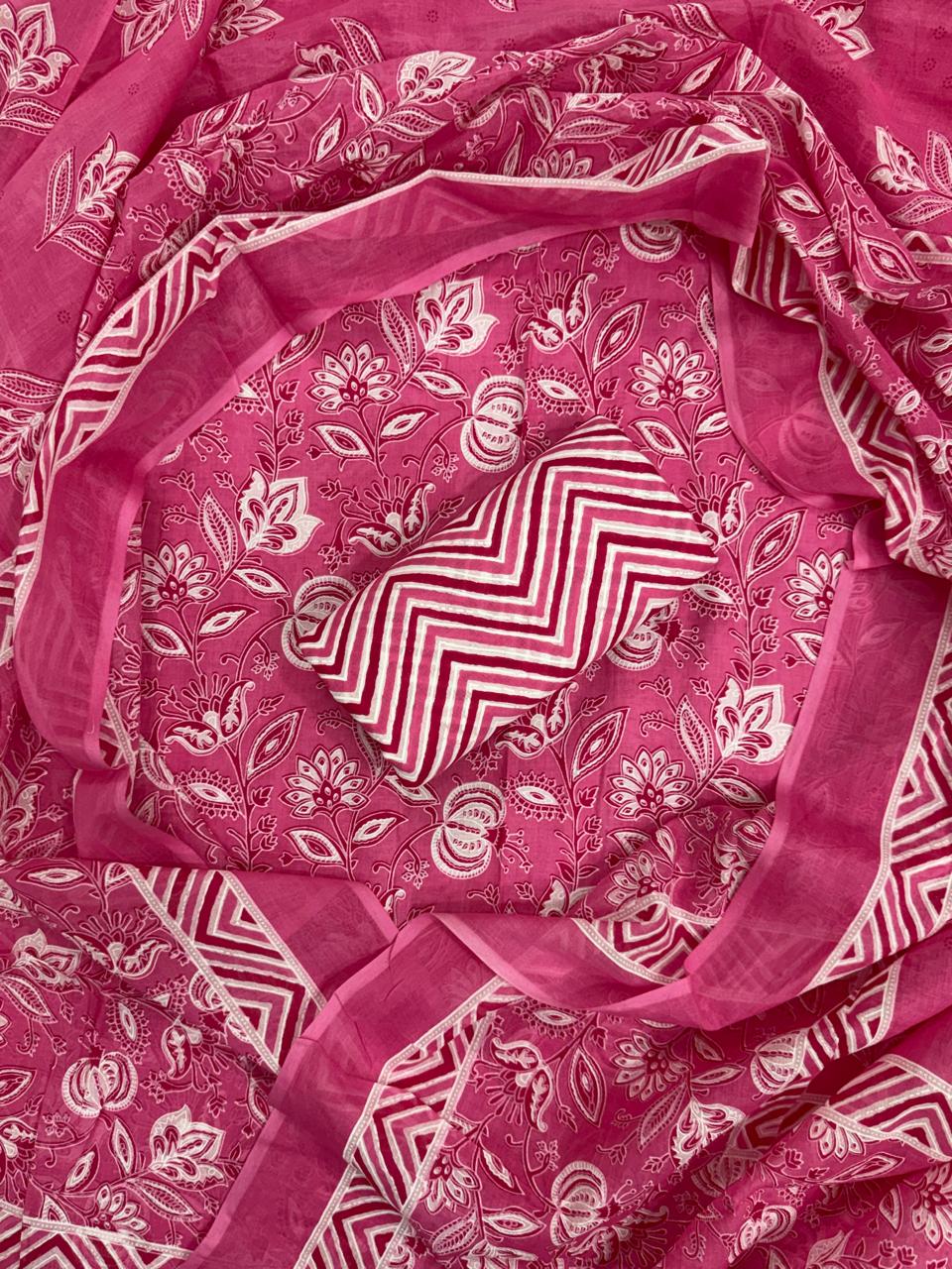 YUVI STYLE HAND BLOCK PRINT PURE COTTON SUIT WITH COTTON MULMUL DUPATTA (MALYS248)
