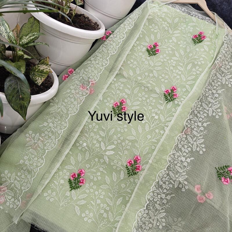 Yuvi Style Full Kota Doria Suit With Embroidery Work (FKDYS78)