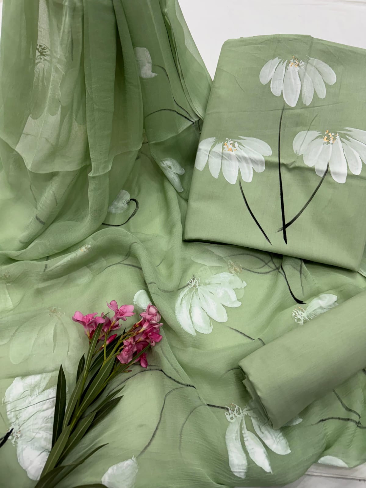 Designer Pure Cotton Suit With Chiffon Dupatta Pchfys11