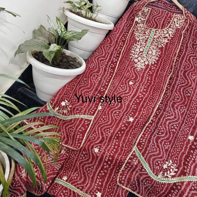 YUVI STYLE FULL KOTA DORIYA TOP AND DUPTTA SUIT WITH GOTA PATTI WORK (FKDYS93)
