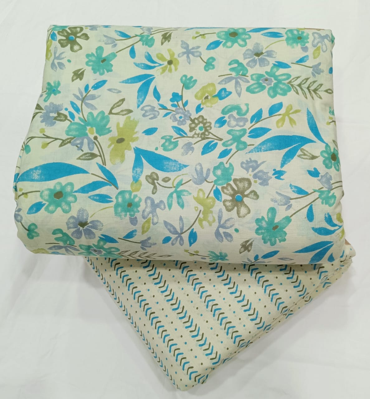 Traditional Hand block print Cotton top and bottom set (2PCYS47)