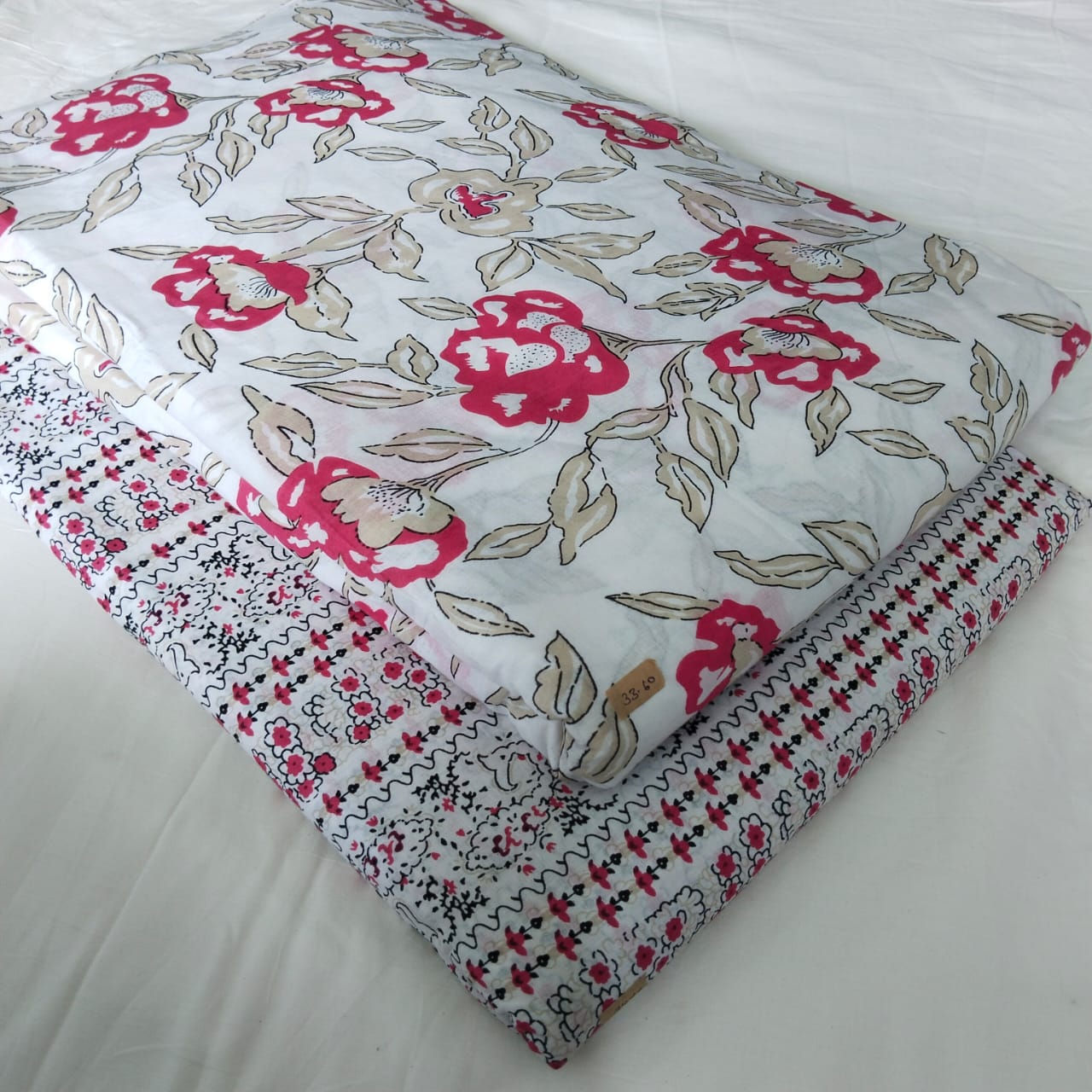 Traditional Hand block print Cotton top and bottom set (2PCYS16)