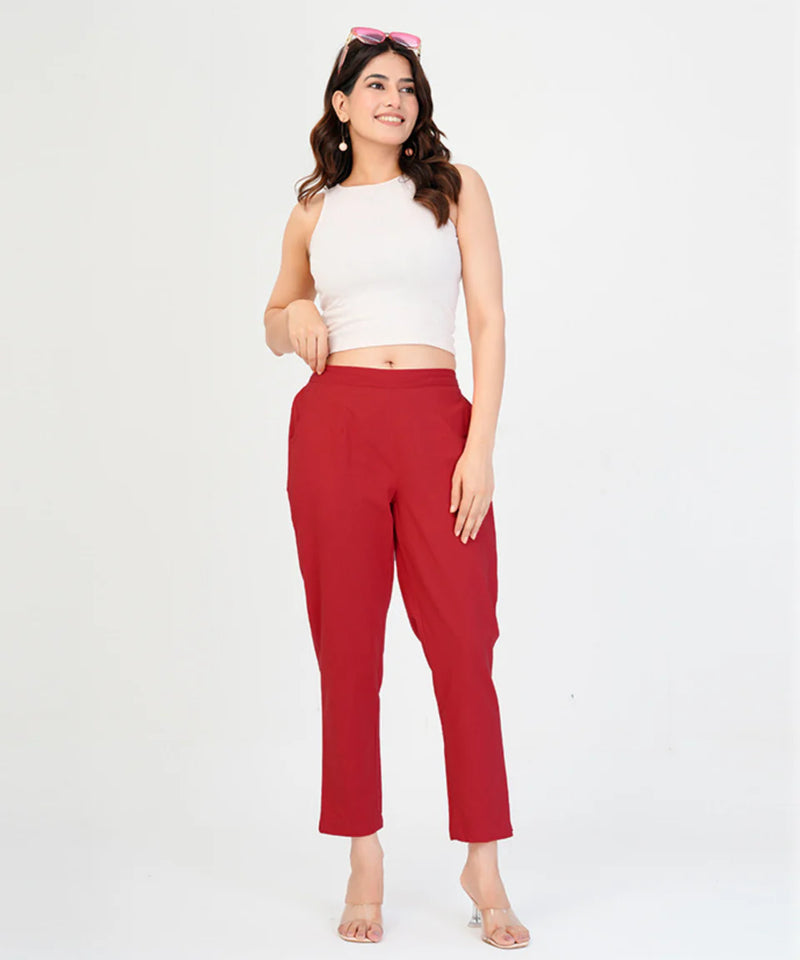 Red Cotton Pant (SAYS10)
