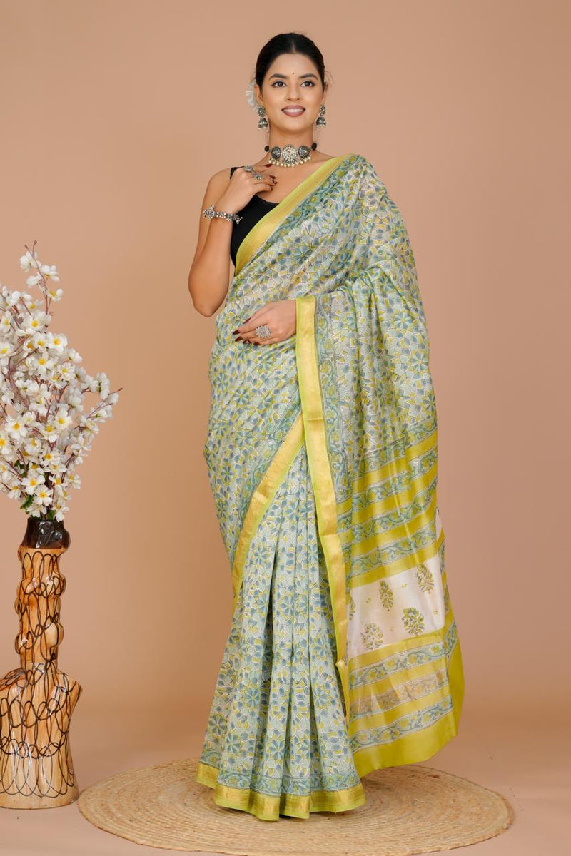 EXCLUSIVE HAND BLOCK MAHESWARI SILK SAREE ( MSYS44)