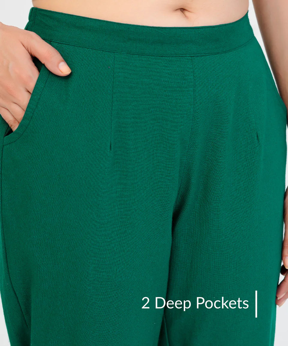 Bottle Green Cotton Pant (SAYS08)