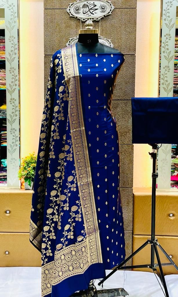 raw silk dress with banarasi dupatta Mauve Purple Silk Gown With Jacquard Banarasi Dupatta