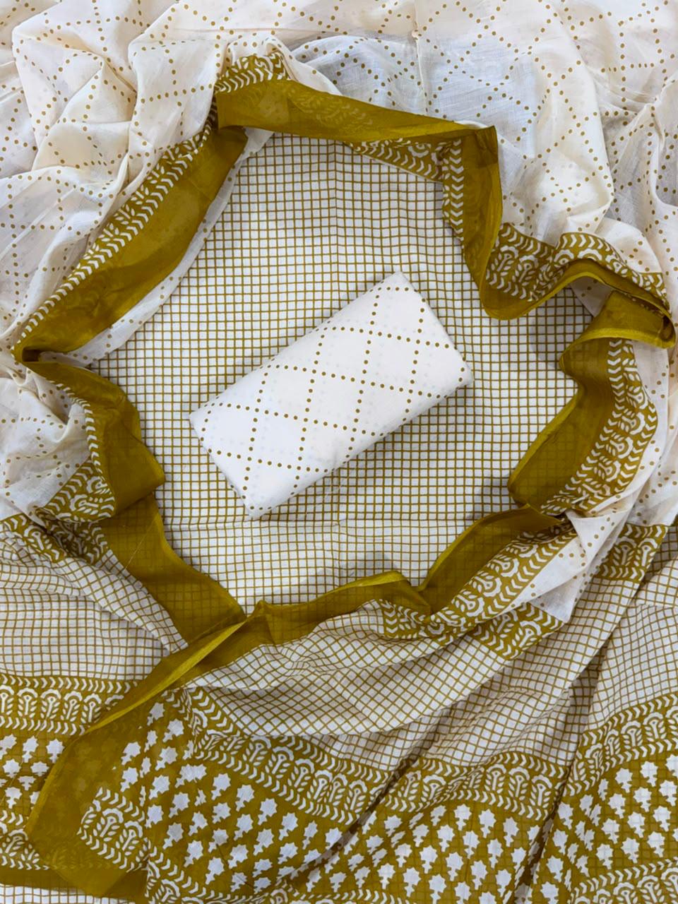 TRADITIONAL COTTON SUIT WITH MULMUL DUPPTA (MALYS249)