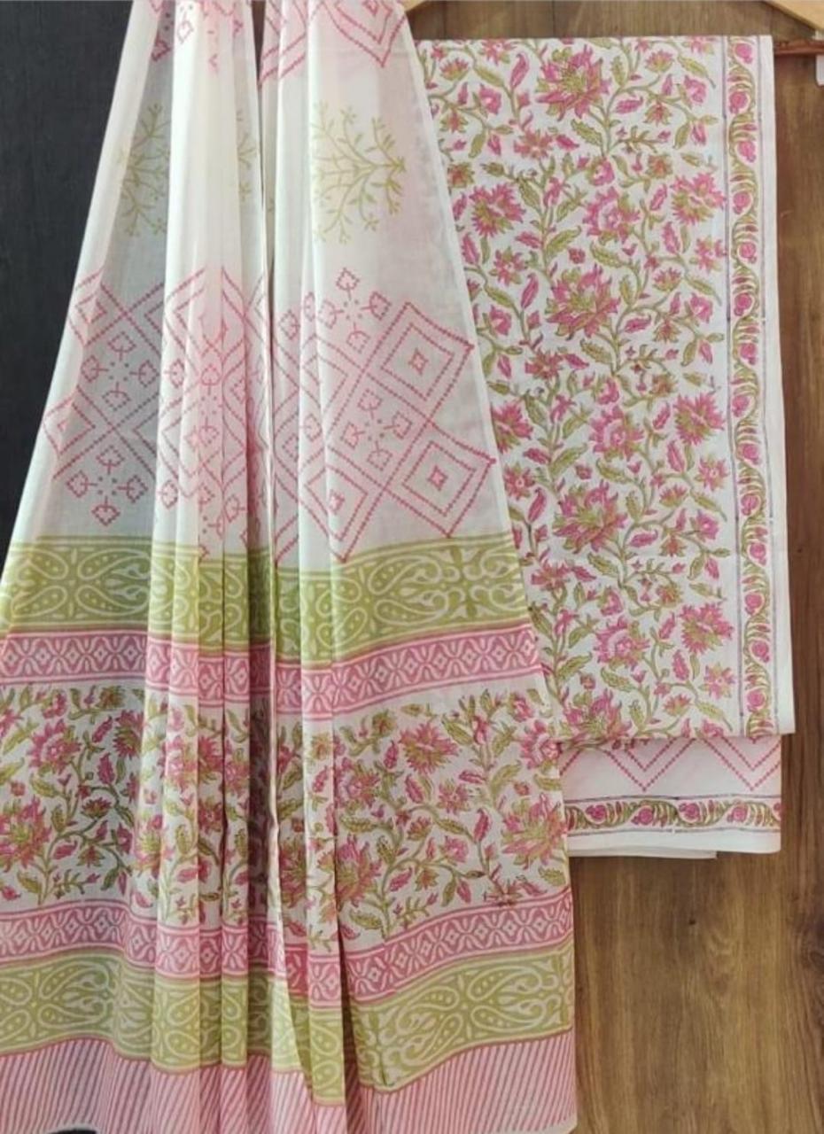 TRADITIONAL COTTON SUIT WITH MULMUL DUPPTA (MALYS255)