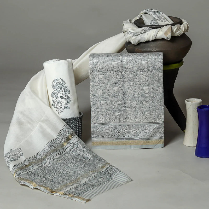 YUVI STYLE MARBLE TEXTURE PRINT CHANDERI SILK SUIT WITH CHADNERI SILK DUPPTA (CHDYS254)