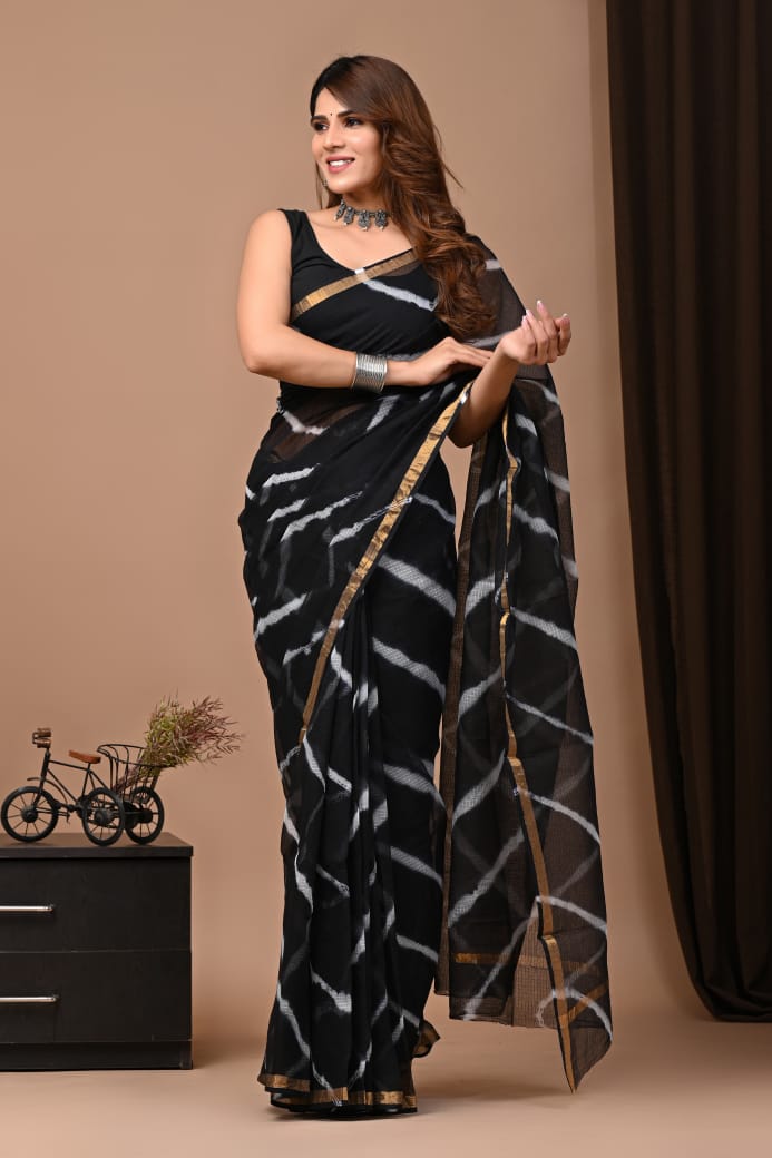 DESIGNER HAND BLOCK PRINTED KOTA DORIYA SILK SAREE(KDSYS09)