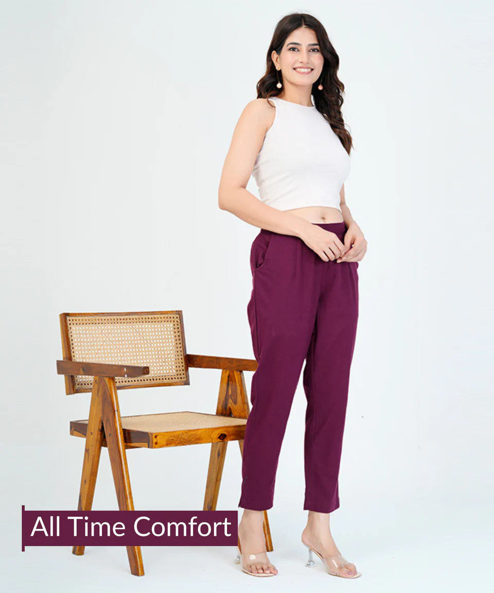 Wine Cotton Pant (SAYS16)
