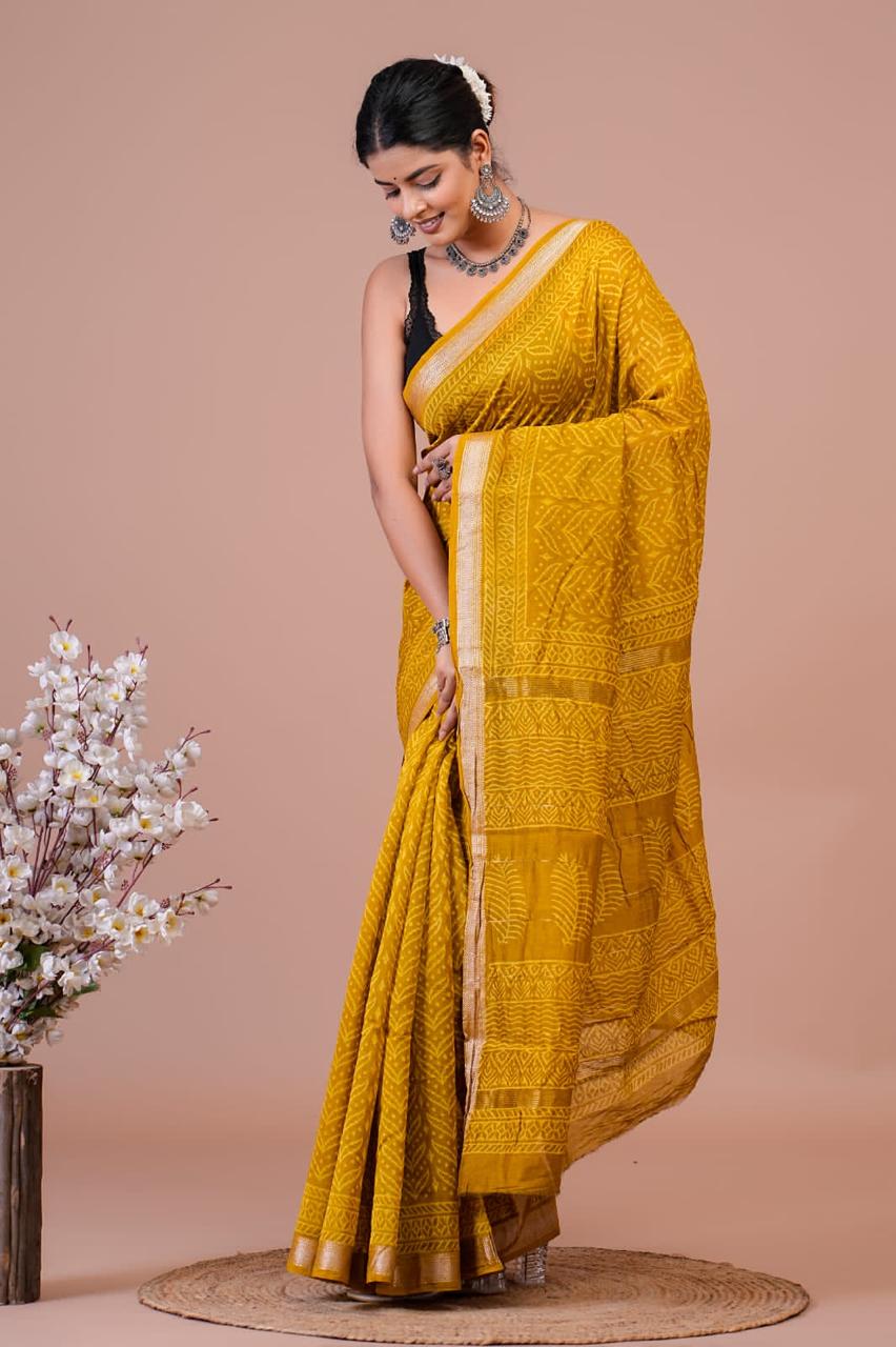 EXCLUSIVE HAND BLOCK MAHESWARI SILK SAREE ( MSYS42)
