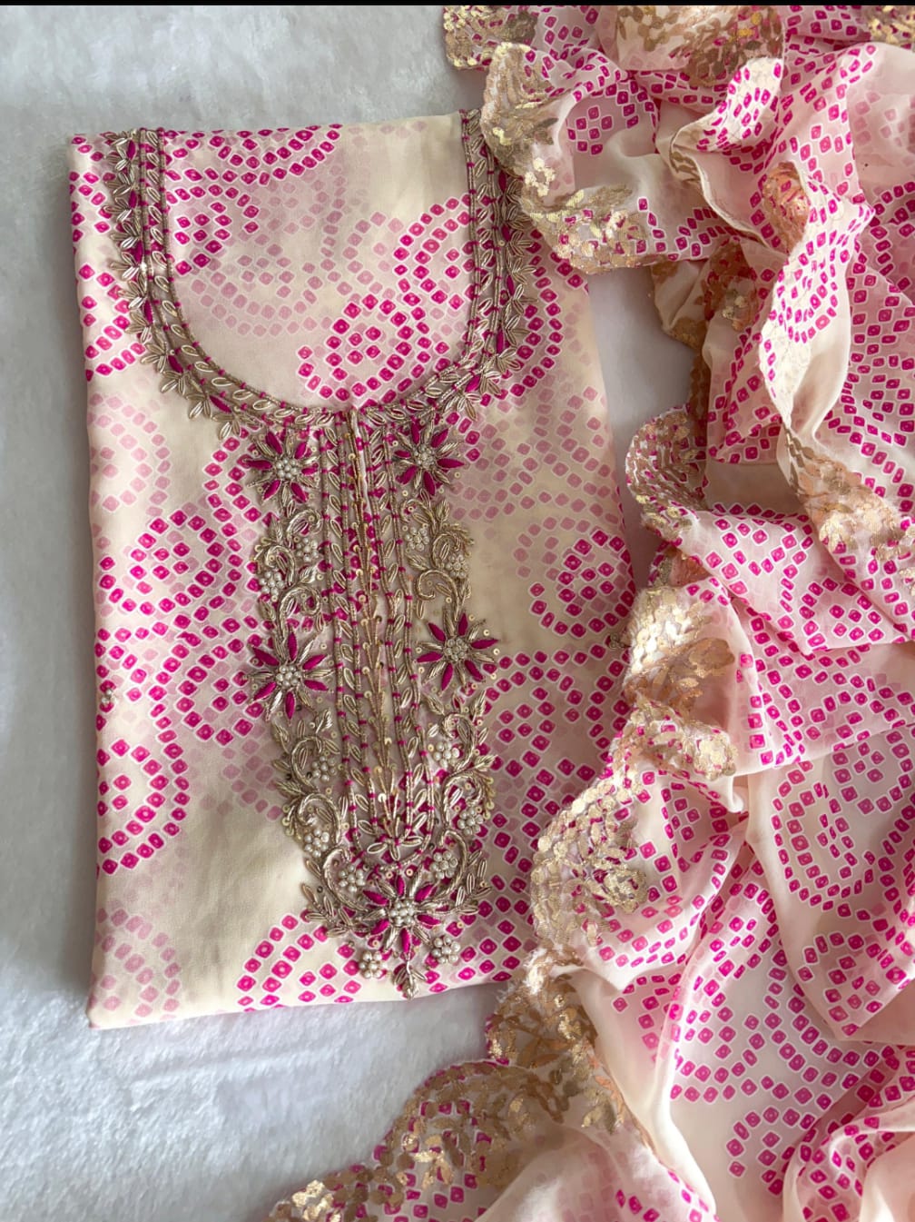 Premium Georgette fabric kurta with zardogi handwork (GBT141)