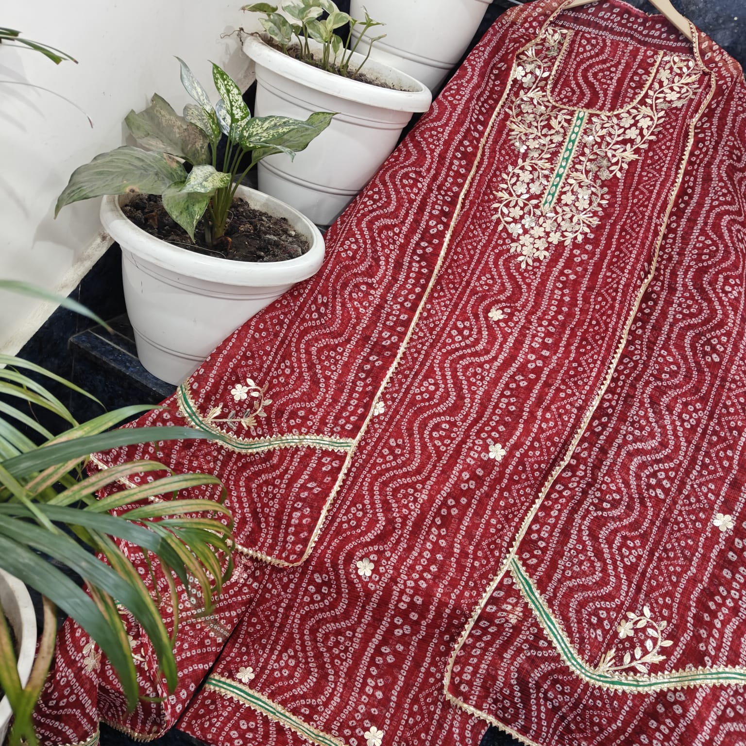 YUVI STYLE FULL KOTA DORIYA TOP AND DUPTTA SUIT WITH GOTA PATTI WORK (FKDYS93)