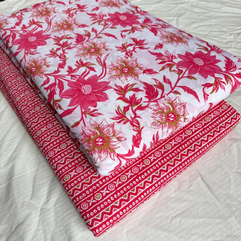 TRADITIONAL HAND BLOCK PRINT COTTON TOP AND BOTTOM SET (2PCYS141)