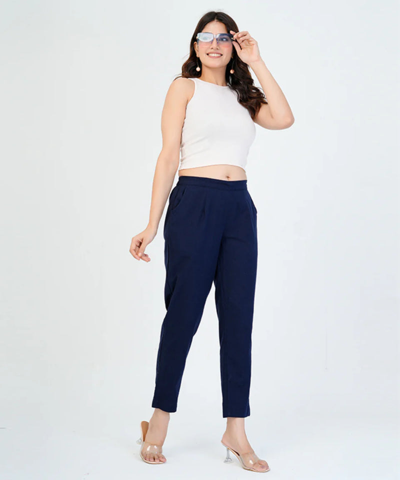 Navy Blue Cotton Pant (SAYS11)