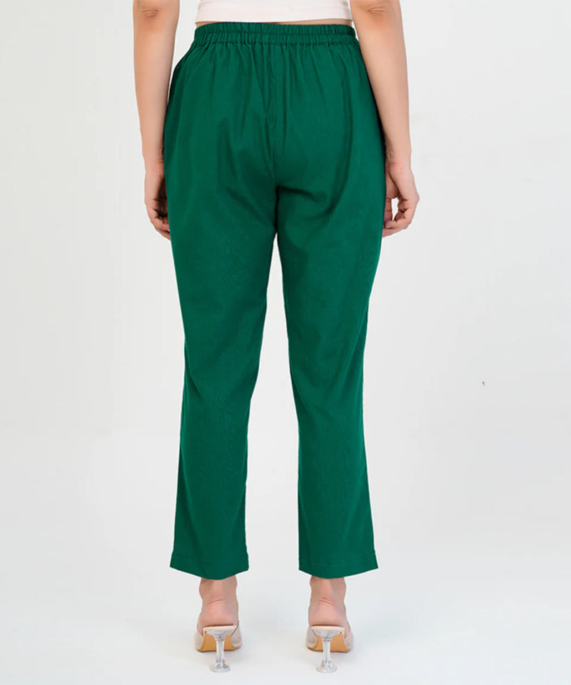Bottle Green Cotton Pant (SAYS08)