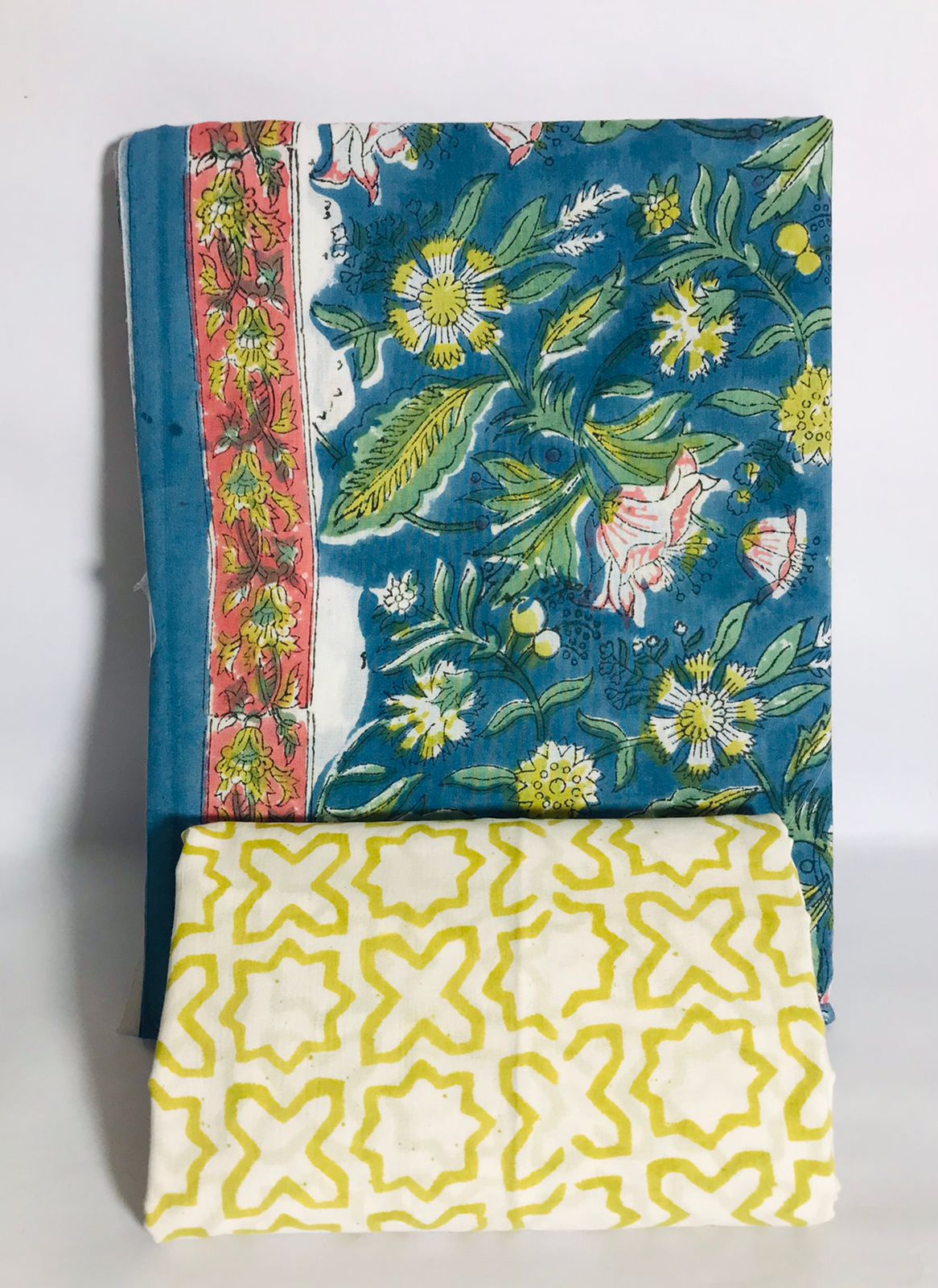 Traditional Hand Block print Cotton top and bottom set (2PCYS71)