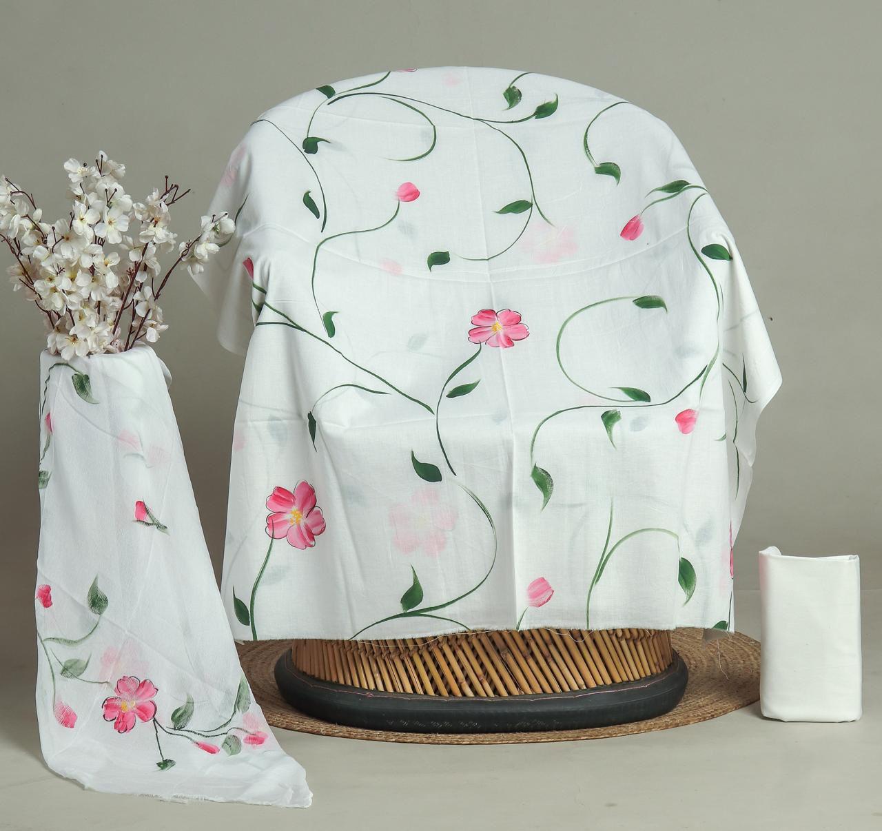 DESIGNER HAND BLOCK PRINT PURE COTTON SUIT WITH CHIFFON DUPATTA (PCHFYS163)