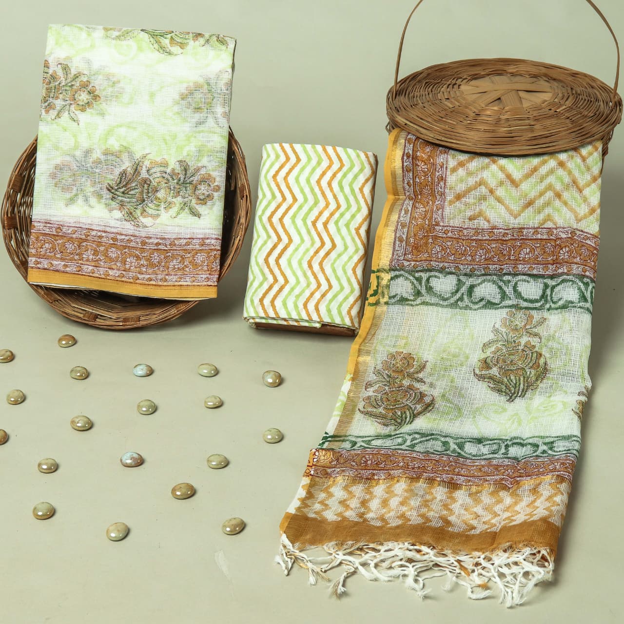 YUVI STYLE HAND BLOCK KOTA DORIA SUIT SET (FKDYS27)