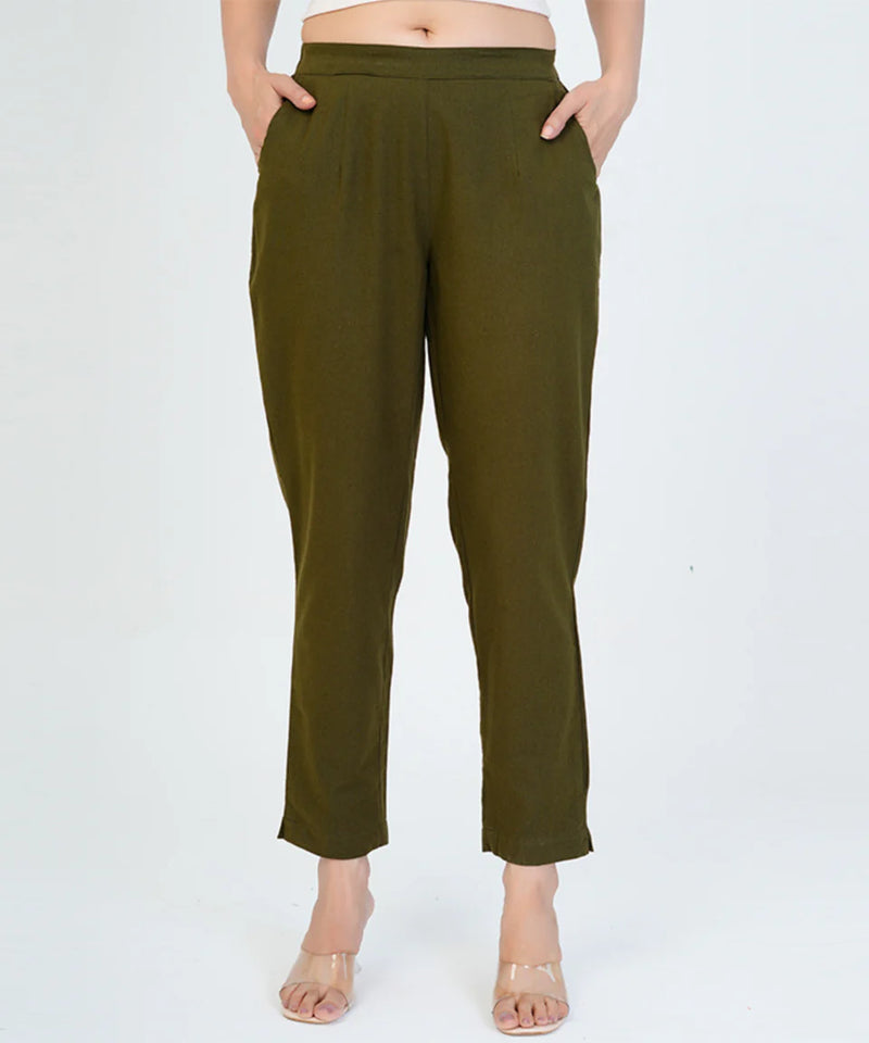 Olive Green Cotton Pant (SAYS12)