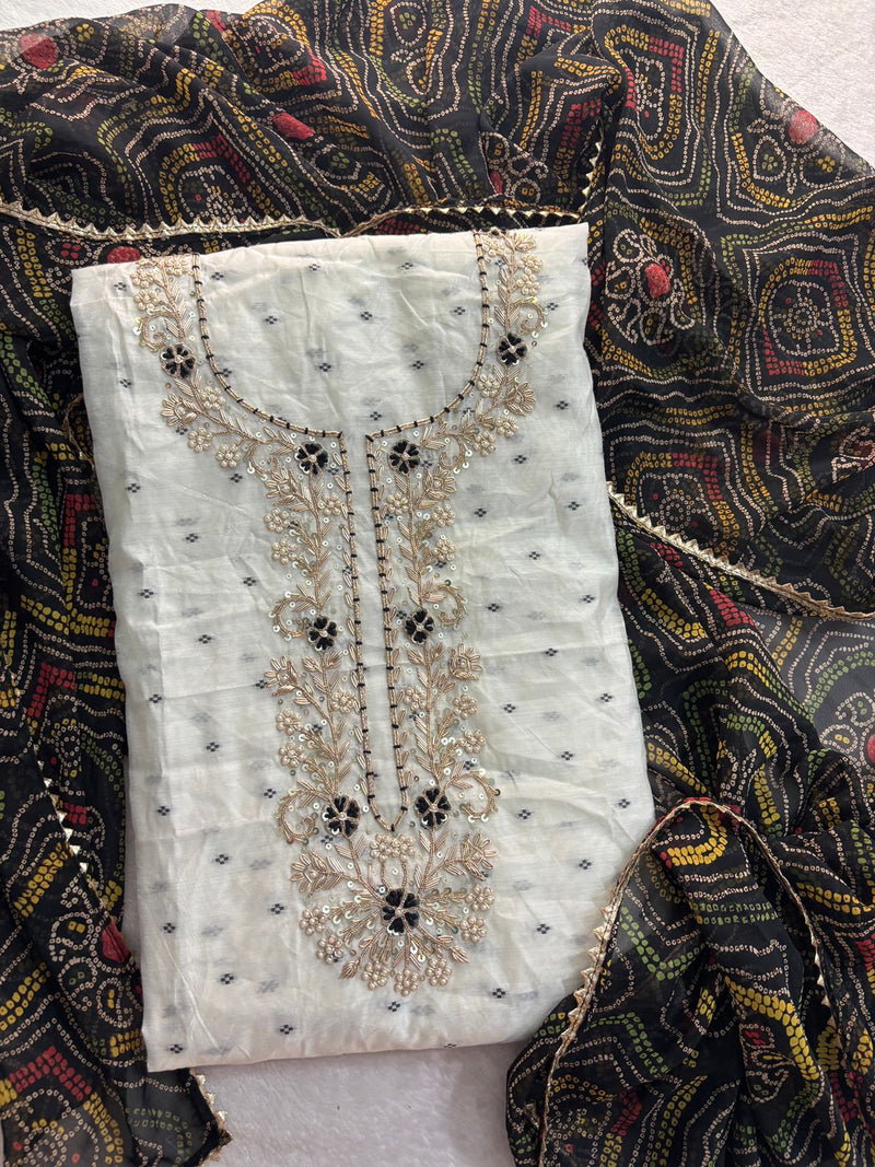 Premium Chanderi fabric kurta with zardogi handwork (PCZ08)