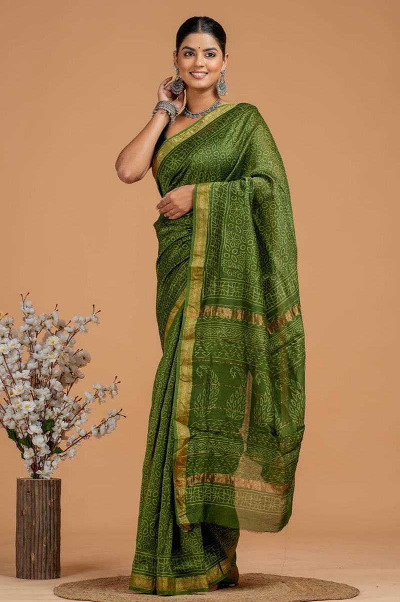 EXCLUSIVE HAND BLOCK PREMIUM MAHESWARI SILK SAREE ( MSYS33)