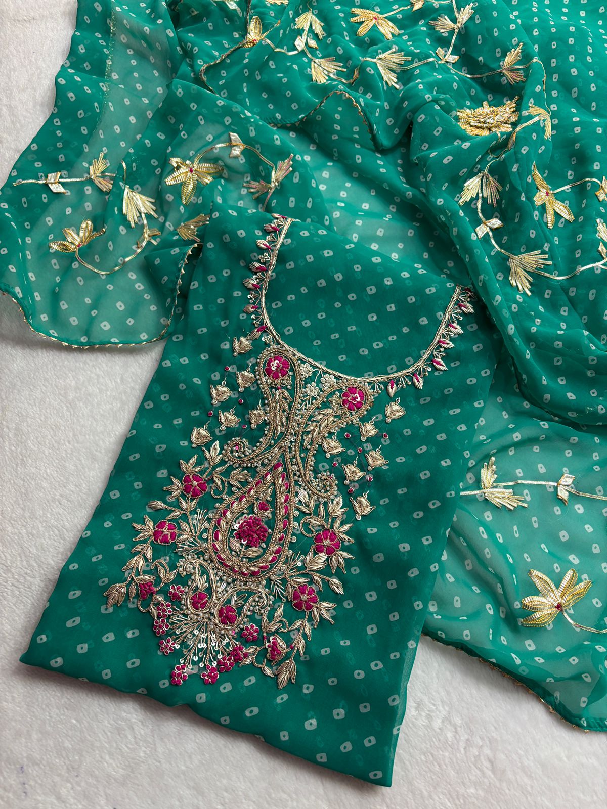Premium Georgette fabric kurta with zardogi handwork (GBT143)