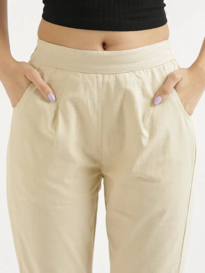 Beige Cotton Pant (SAYS06)