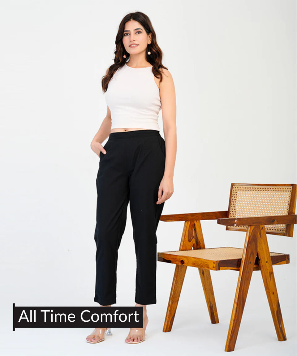 Black Cotton Pant (SAYS02)