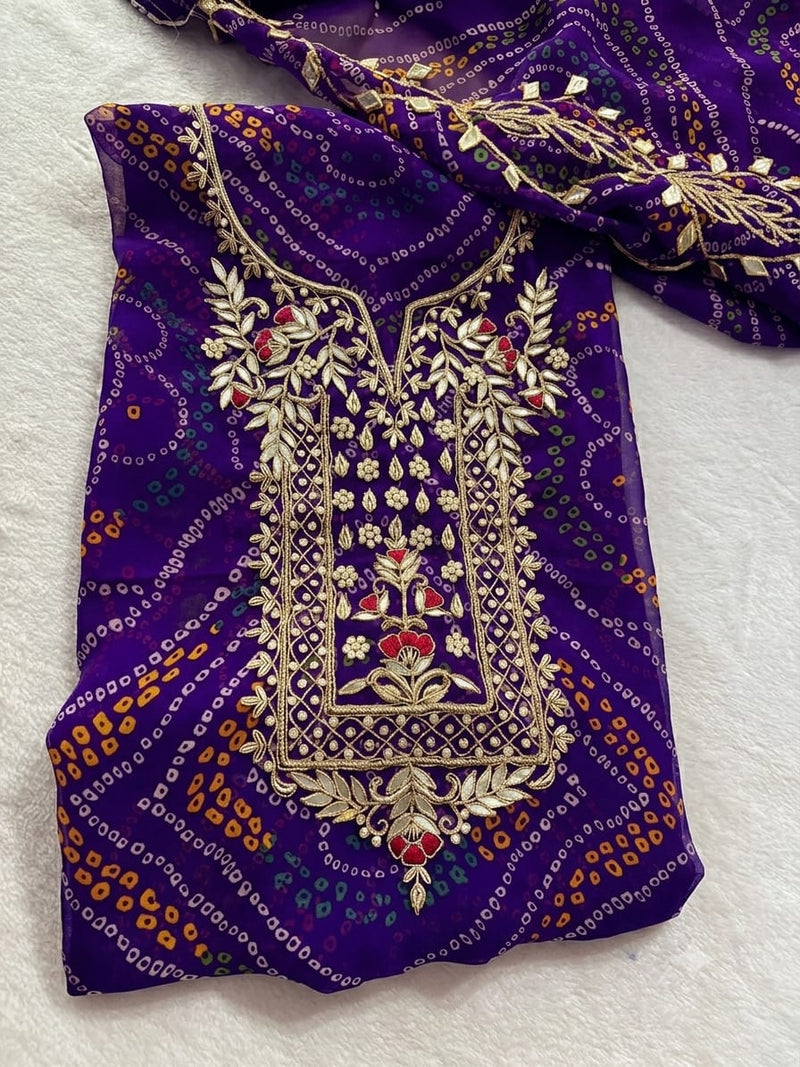 Premium Georgette fabric kurta with zardogi handwork (GBT143)