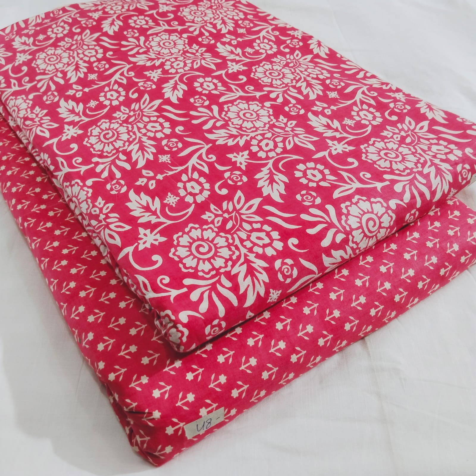 Traditional Hand block print Cotton top and bottom set (2PCYS83)