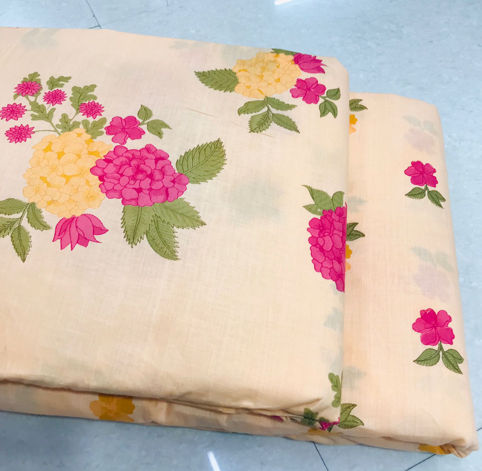Traditional Hand block print Cotton top and bottom set (2PCYS96)