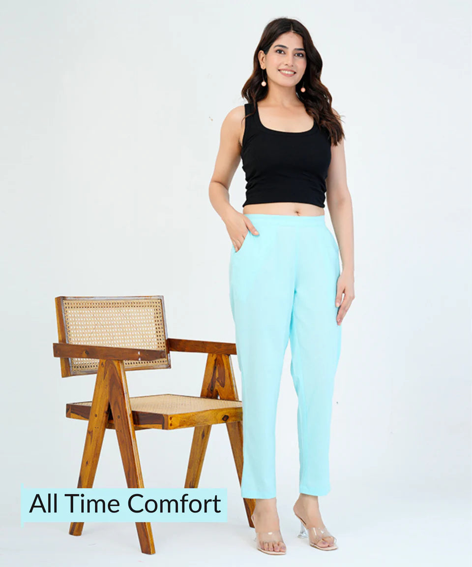 Sky Blue Cotton Pant (SAYS015)