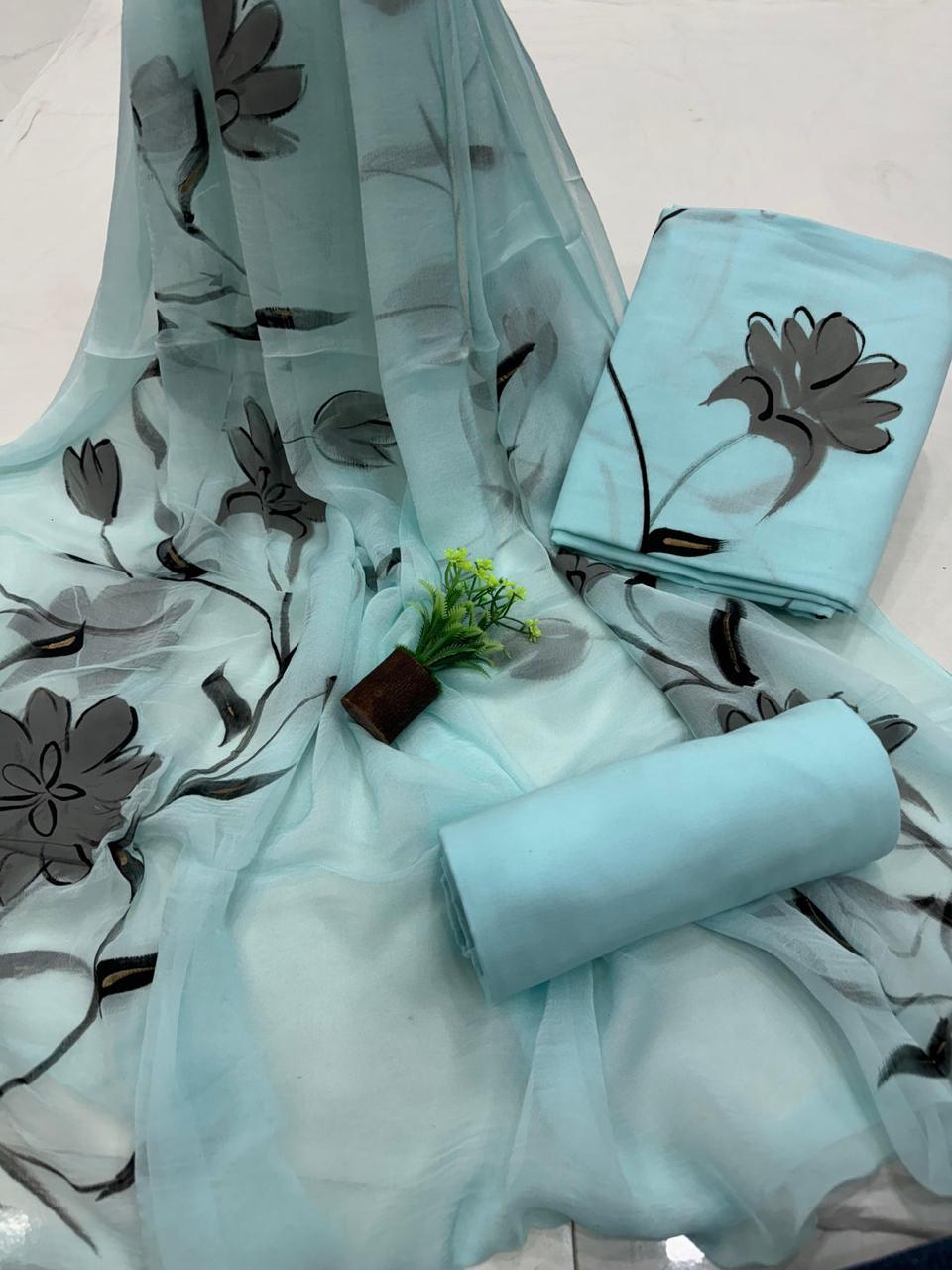 Designer Pure Cotton Suit with Chiffon Dupatta (PCHFYS17)