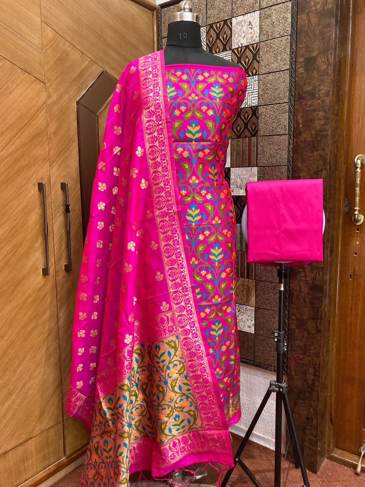 Buy Designer Banarasi Jamdani Cotton Suit Set Bjcys03