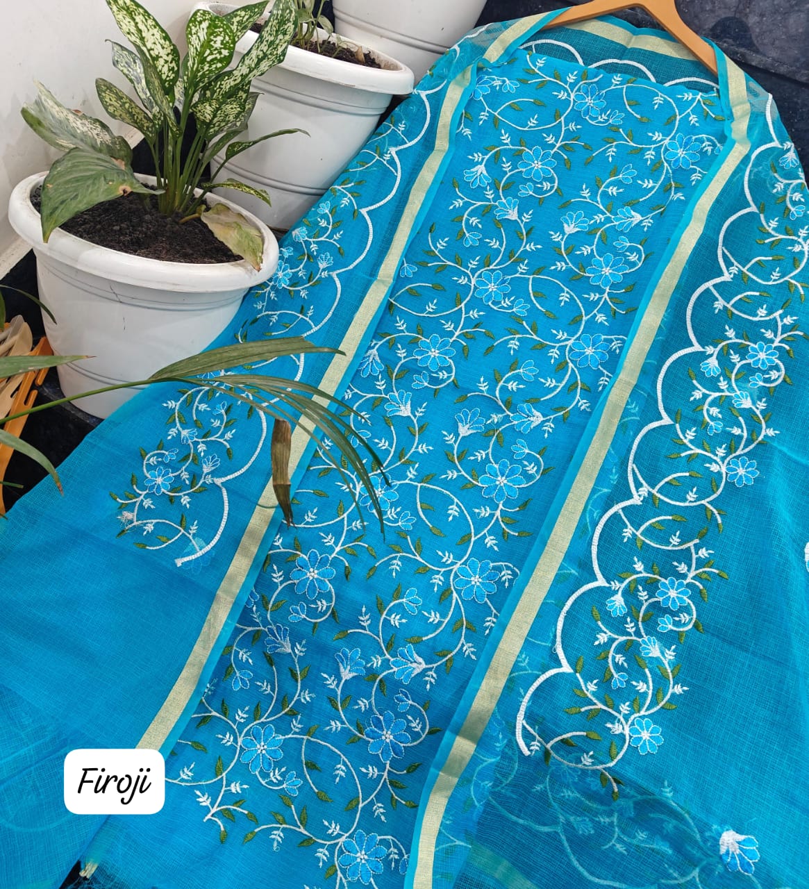 Yuvi Style Kota Doria Suit With Embroidery Work (FKDYS103)