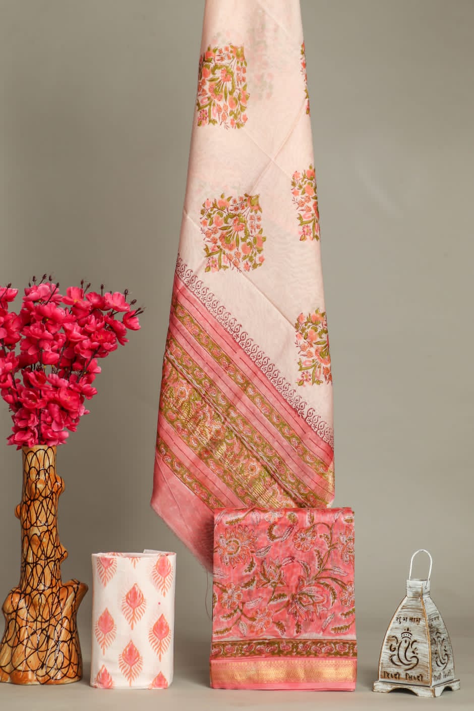 EXCLUSIVE HAND BLOCK PRINT MAHESHWARI SILK SUIT WITH MAHESHWARI SILK DUPPTA (MSLYS116)