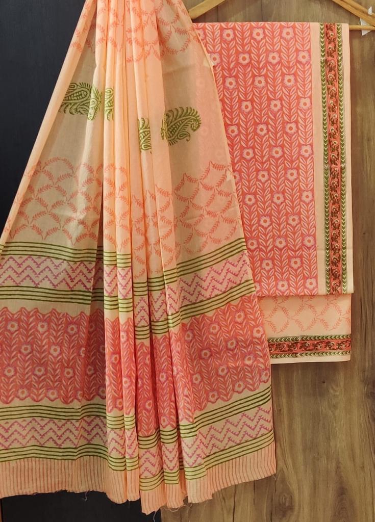 DESIGNER HAND BLOCK PRINT PURE COTTON SUIT WITH COTTON MULMUL DUPATTA (MALYS52ND)