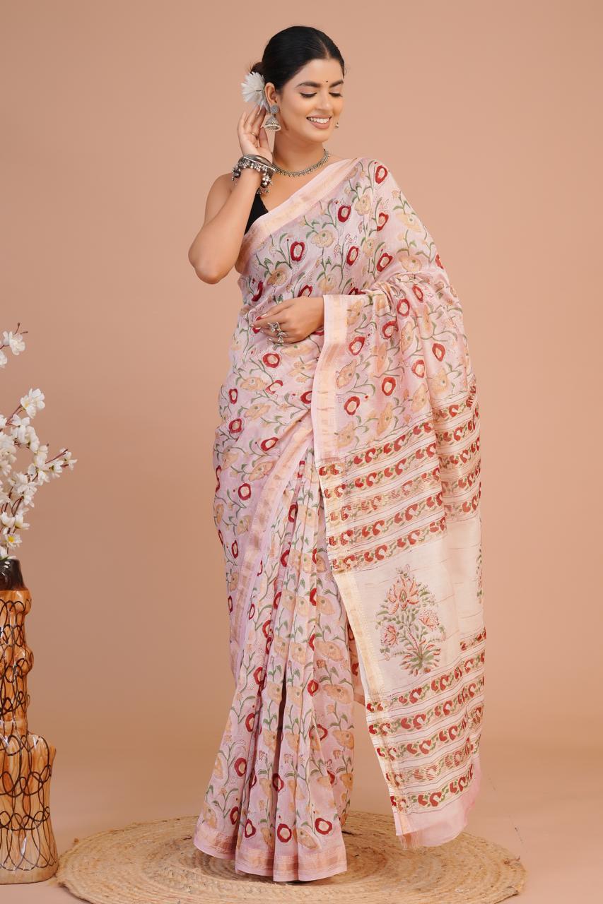 EXCLUSIVE HAND BLOCK PREMIUM MAHESWARI SILK SAREE (MSYS50)