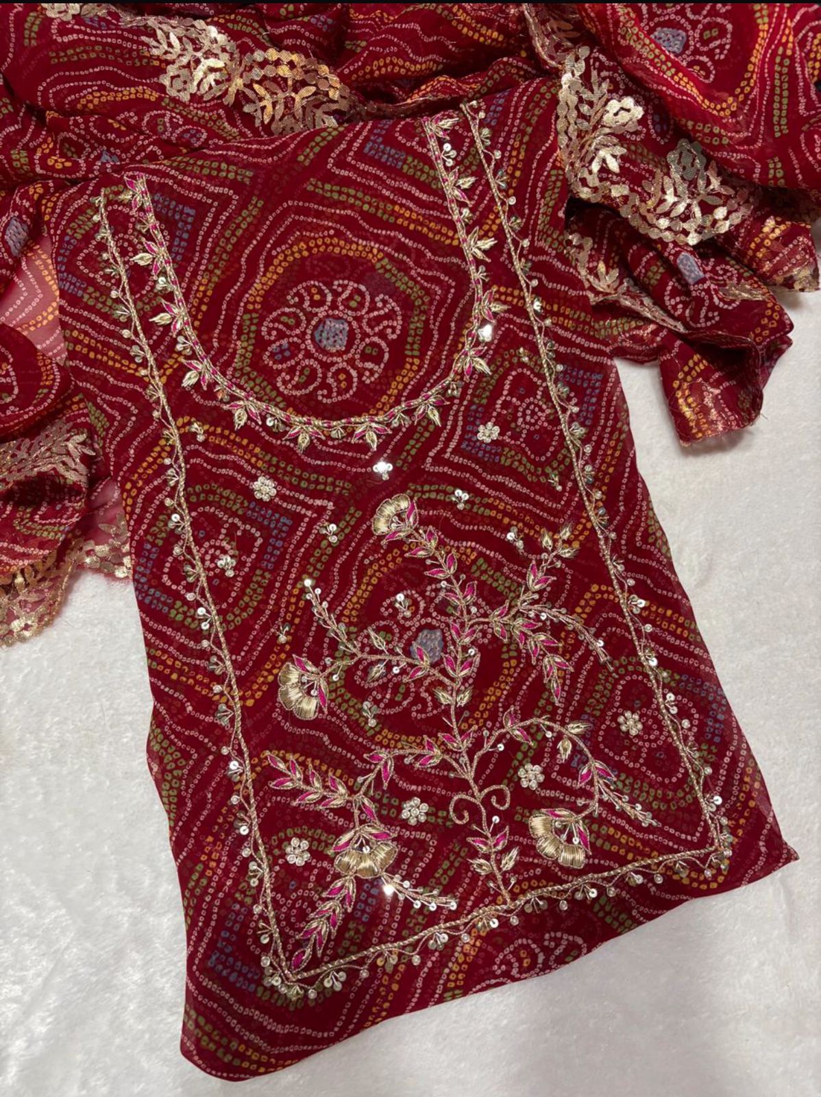 Premium Georgette fabric kurta with zardogi handwork (GBT005)