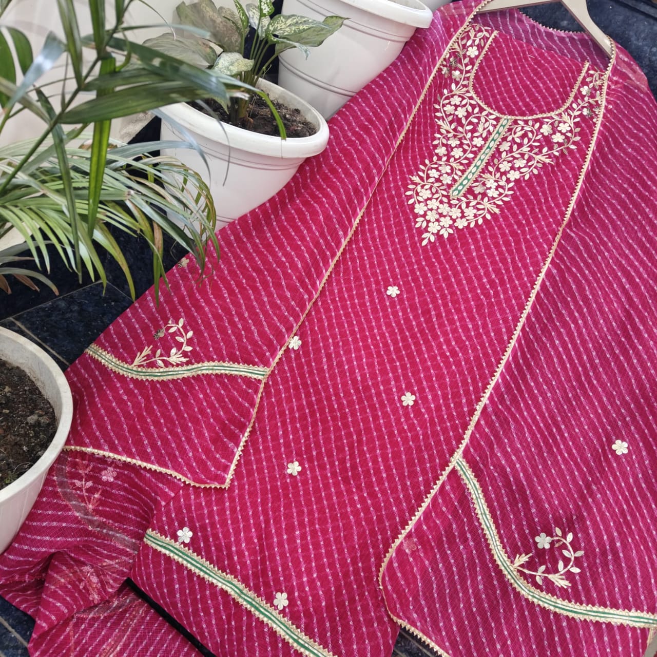 YUVI STYLE FULL KOTA DORIYA TOP AND DUPTTA SUIT WITH GOTA PATTI WORK (FKDYS92)