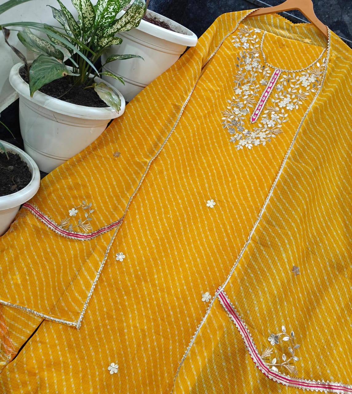 YUVI STYLE FULL KOTA DORIYA TOP AND DUPTTA SUIT WITH GOTA PATTI WORK (FKDYS91)