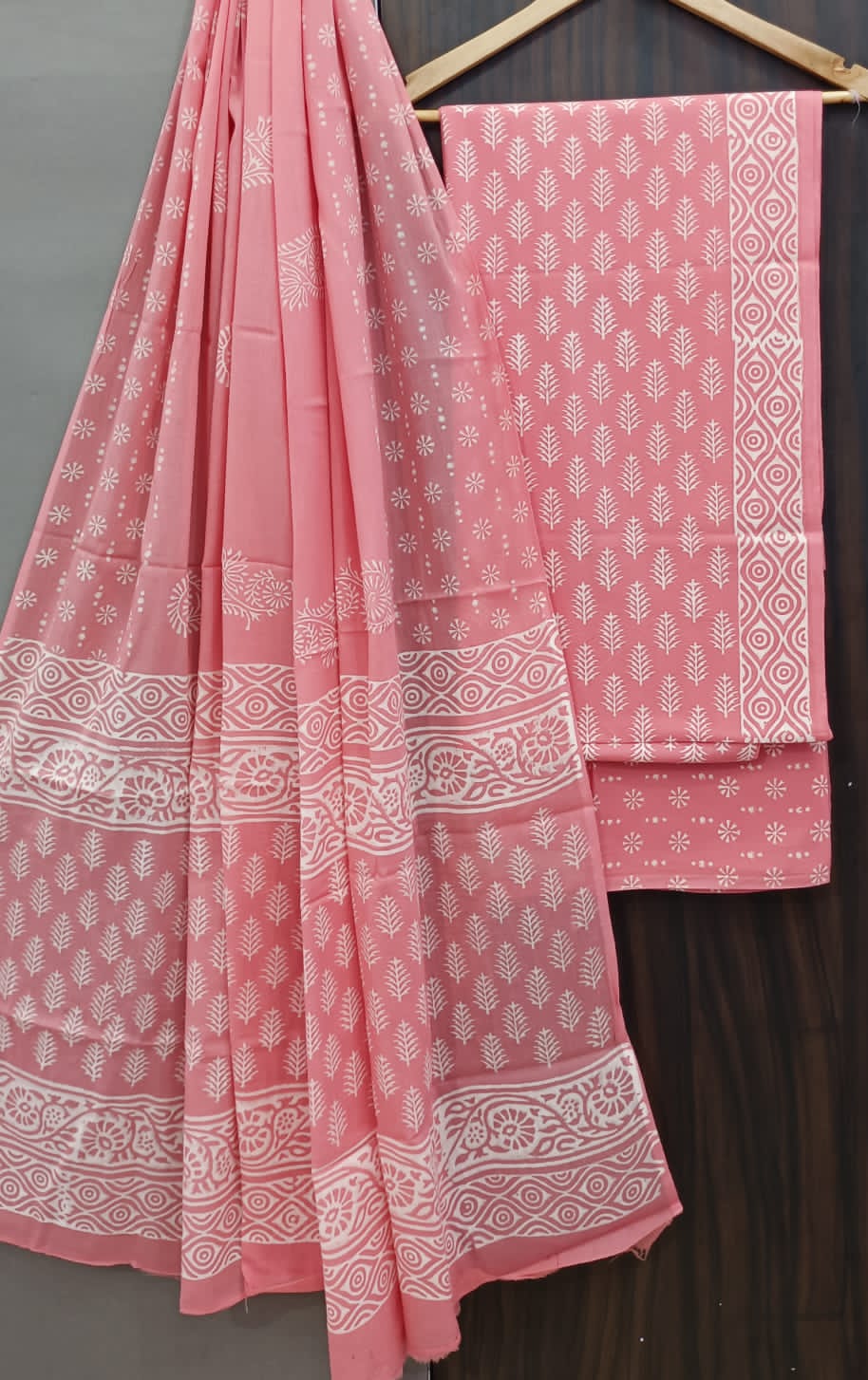 YUVI STYLE HAND BLOCK PRINT PURE COTTON SUIT WITH COTTO MMUL DUPATTA (MALYS238)