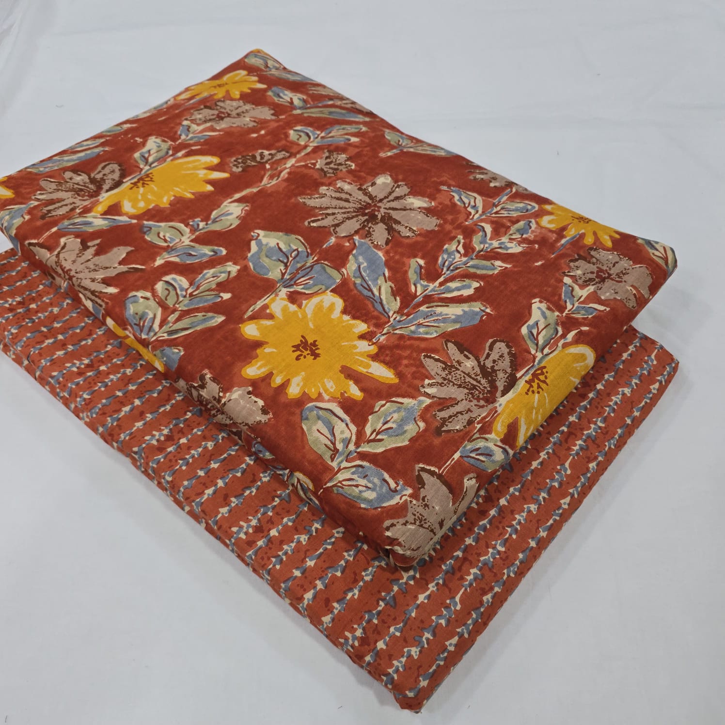 Traditional Hand block print Cotton top and bottom set (2PCYS20)
