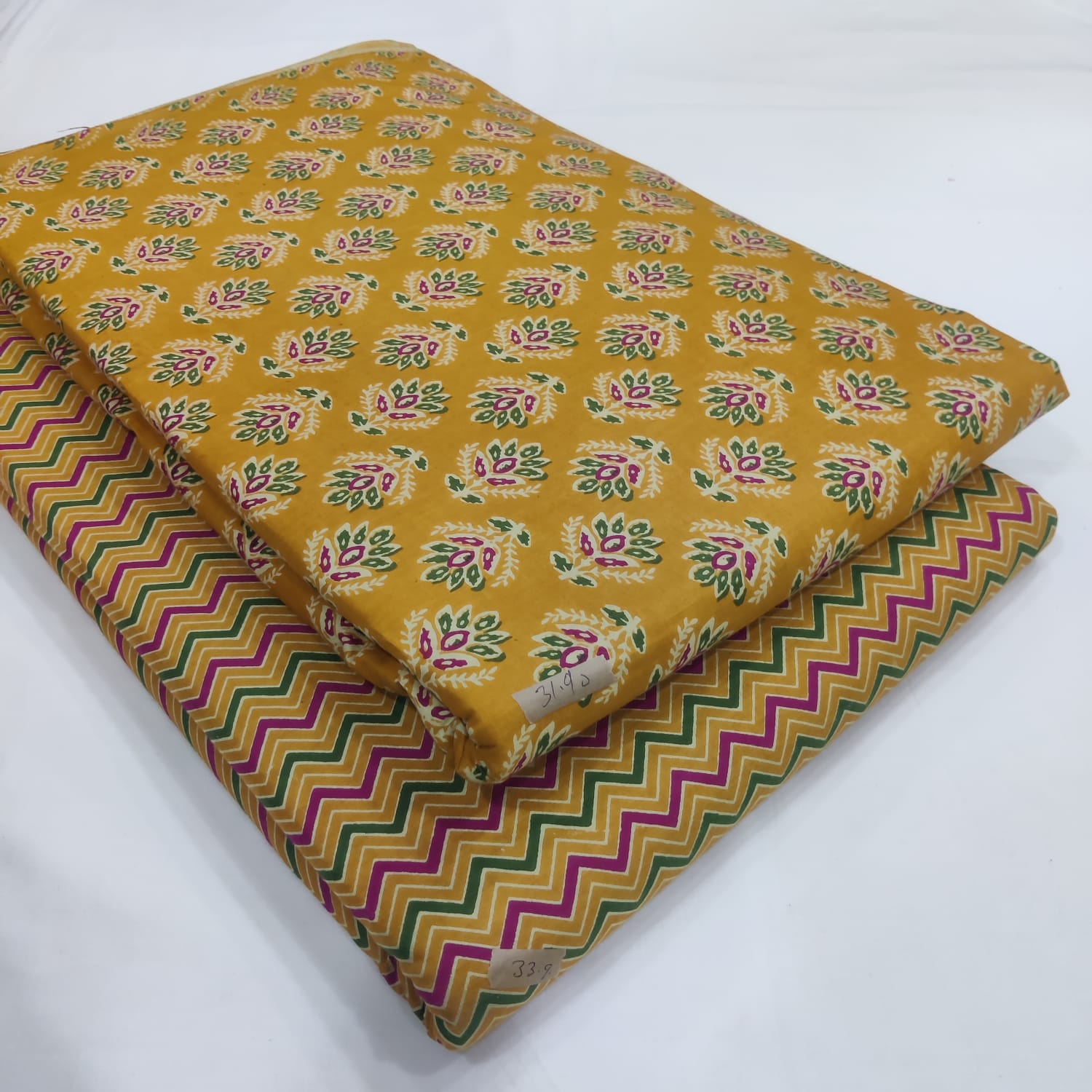 Traditional Hand block print Cotton top and bottom set (2PCYS65)