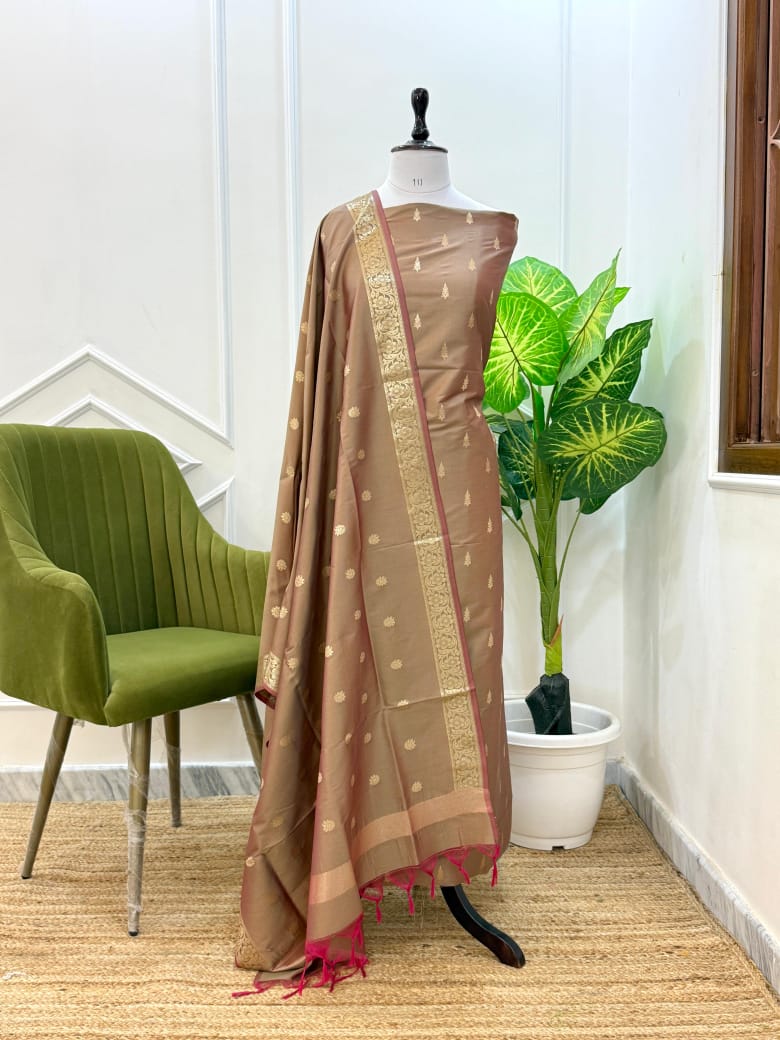 EXCLUSIVE BANARASI KATAN SILK SUIT WITH DUPATTA (BKSSYS18)
