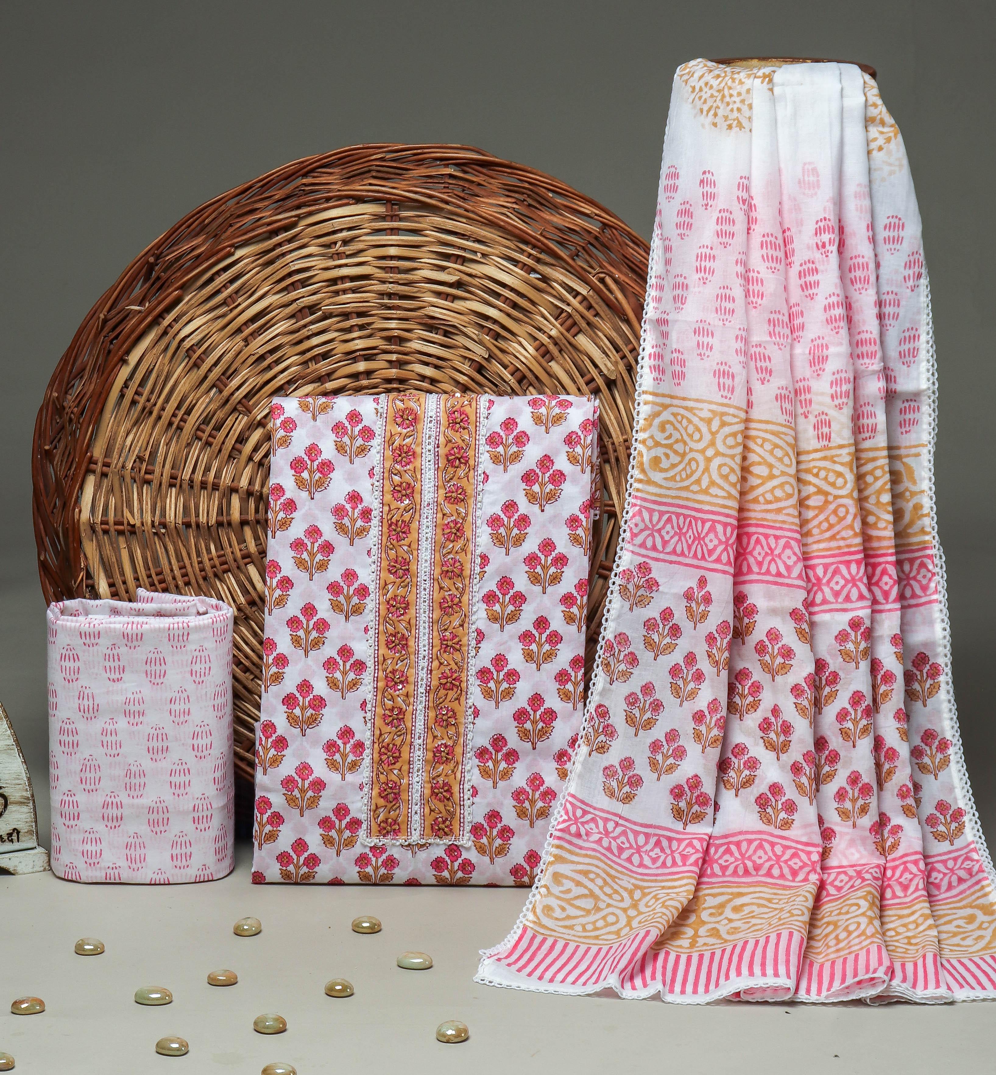 GOTA WORK SUIT SET WITH MULMUL DUPATTA (GOTAYS65)